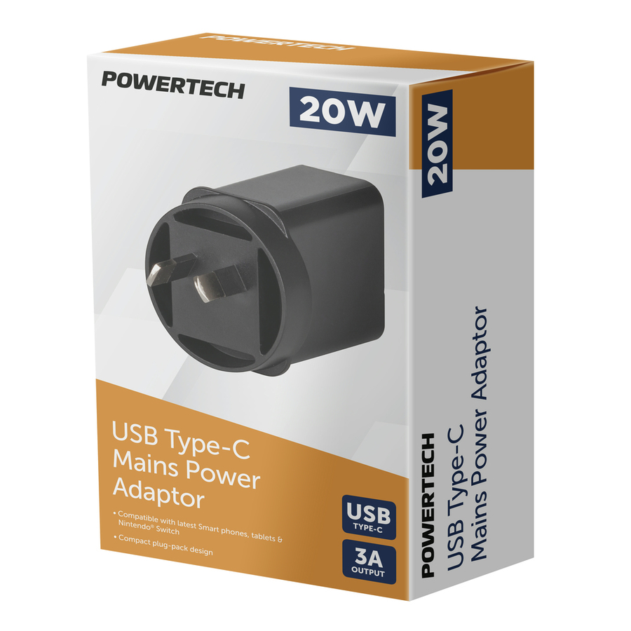 20W USB Type-C Mains Power Adaptor 