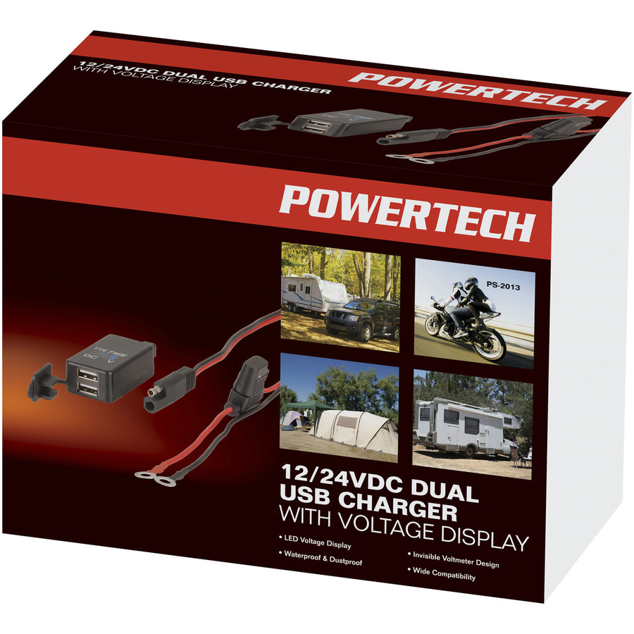 1224VDC Dual USB Charger with Voltage Display