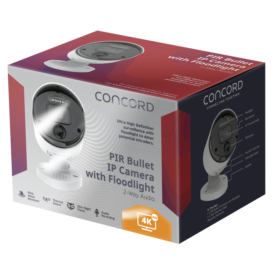 Concord 4K PIR Bullet IP Camera with Floodlight