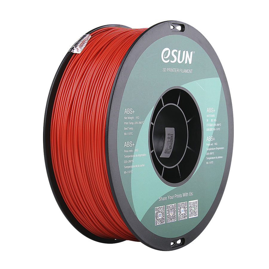 1.75mm Red eSUN ABS+ Filament 1kg Roll