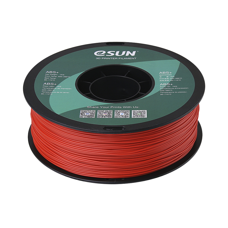 1.75mm Red eSUN ABS+ Filament 1kg Roll
