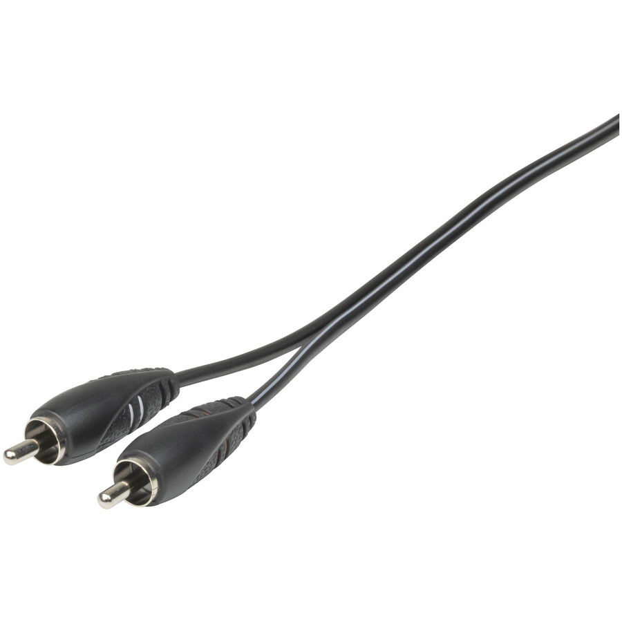 2 x RCA Plugs with Piggyback Sockets to 2 x RCA Plugs - 1.5m