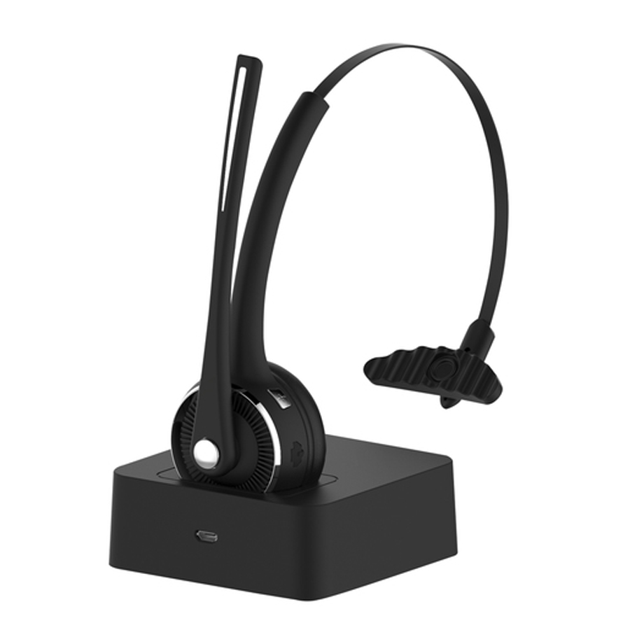 Rechargeable Bluetooth 5.0 Headset with Charging Cradle 