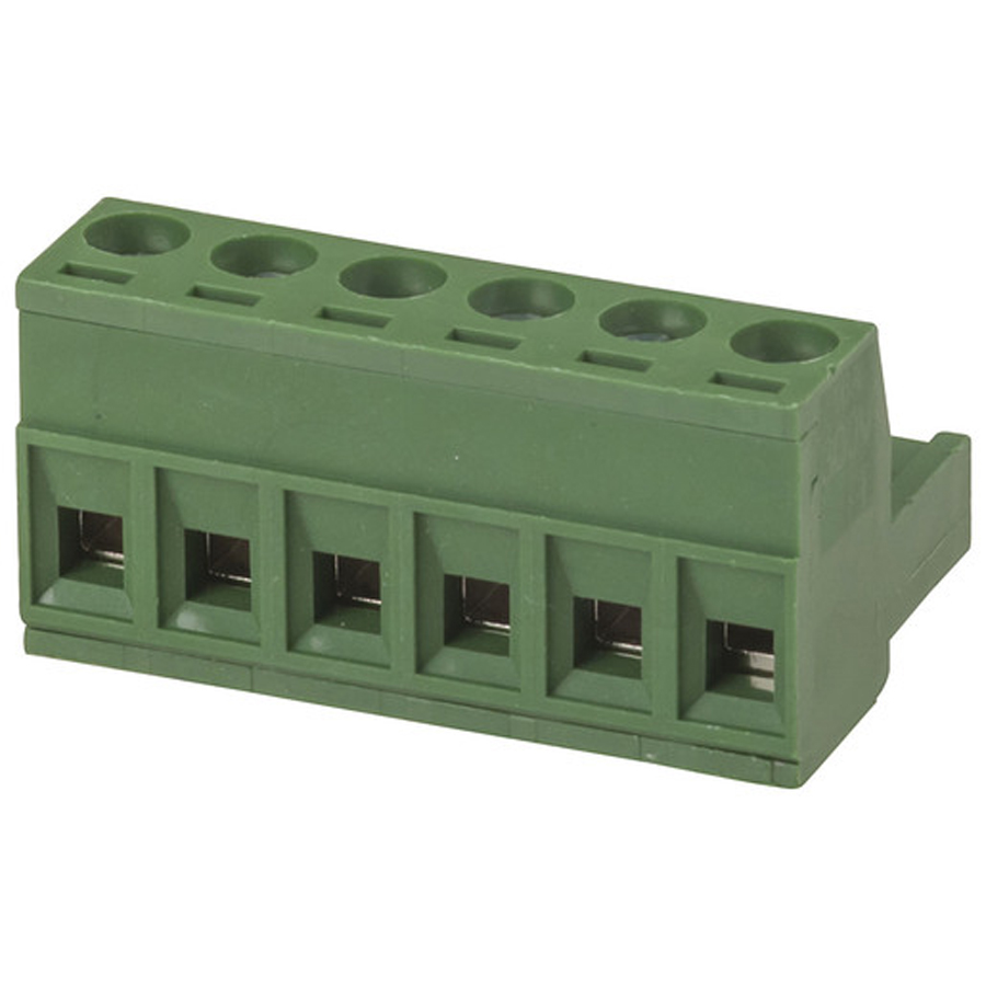 6 Pole PC Mount Pluggable Terminal Block Socket - 5.08mm 