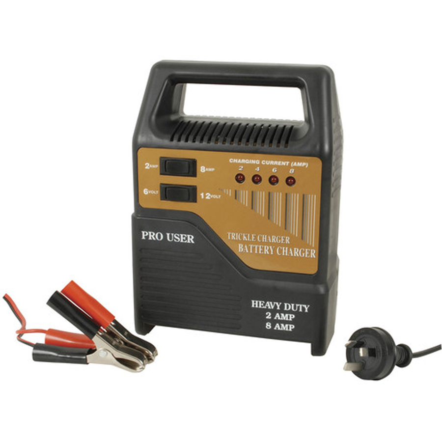 6V &amp; 12V Heavy Duty 8A Car Battery Charger with Trickle Charge 