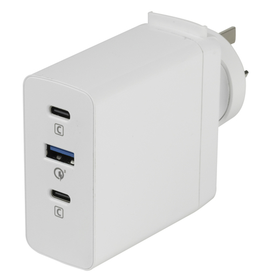 5-20V 100W Laptop Wall Plugin Power Supply with 2 x USB-C (PD3.0QC4.0+) and USB-A (QC3.0) 
