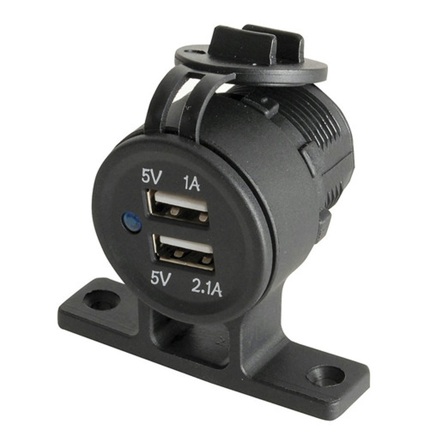 Twin USB Panel or Surface Mount Outlet 5V 3.1A 