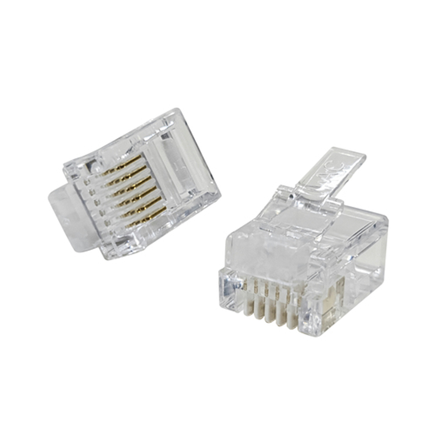 RJ12 Telephone plugs for Stranded Cable - Pk.5 