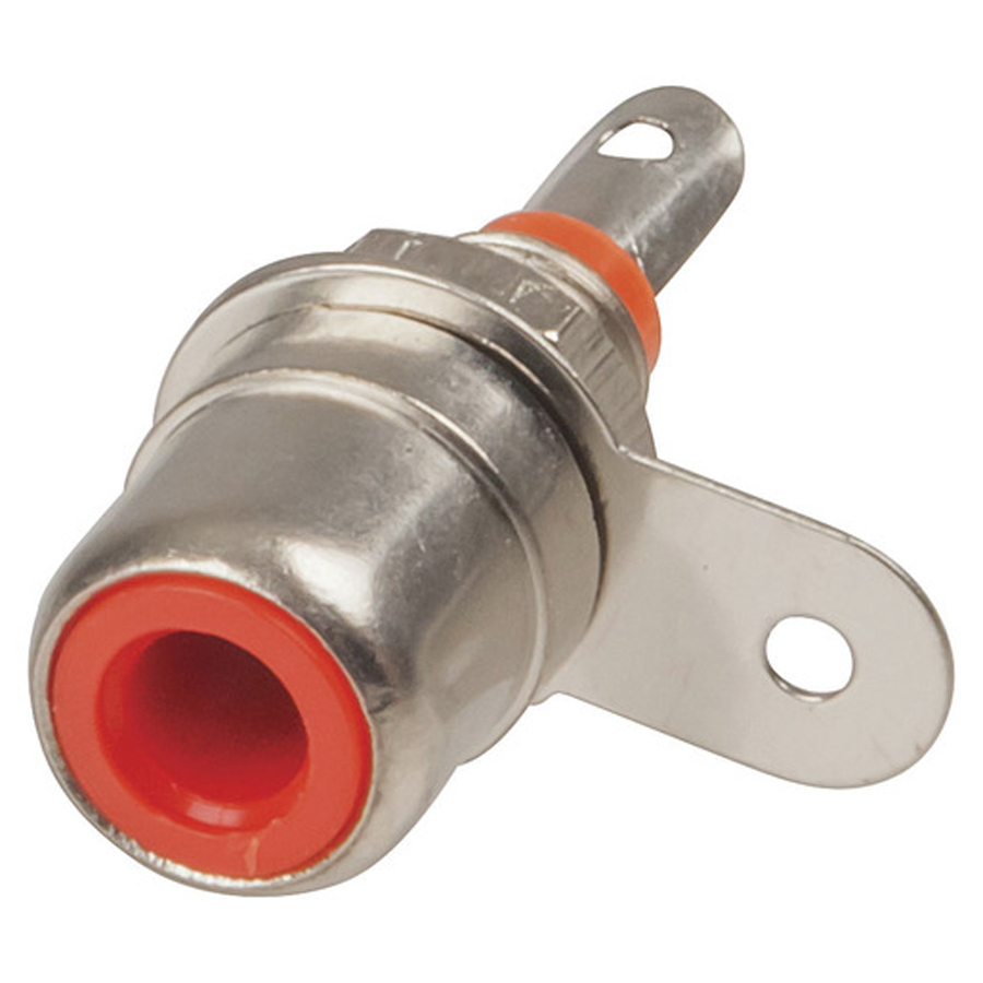 RCA Nickel Plated Chassis Socket - Red 