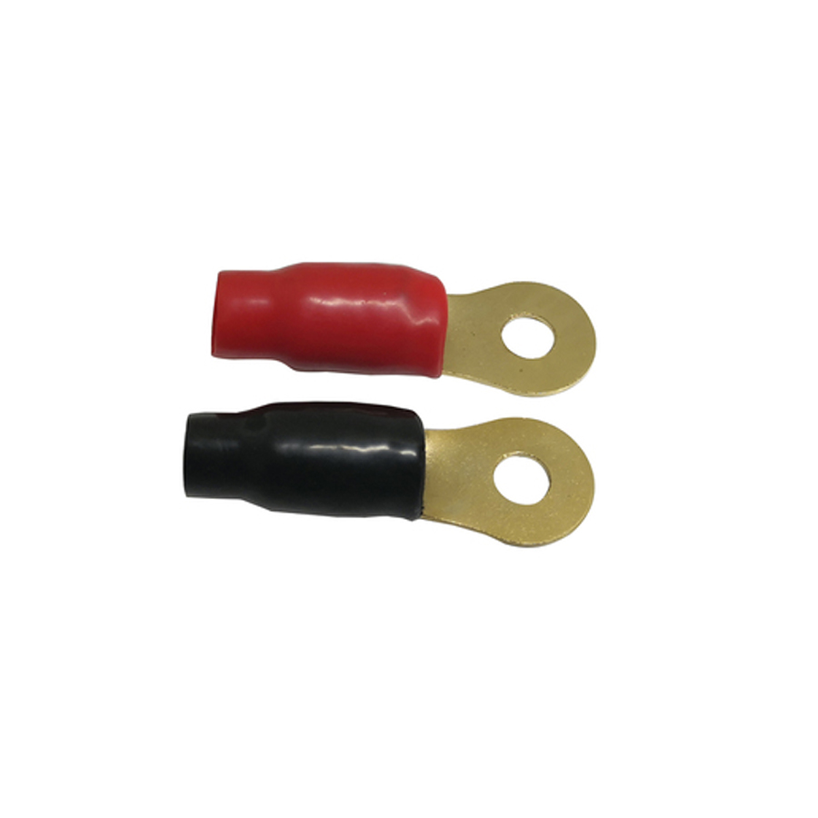 Extra Large Eye Terminals 0GA Red Black Pair 