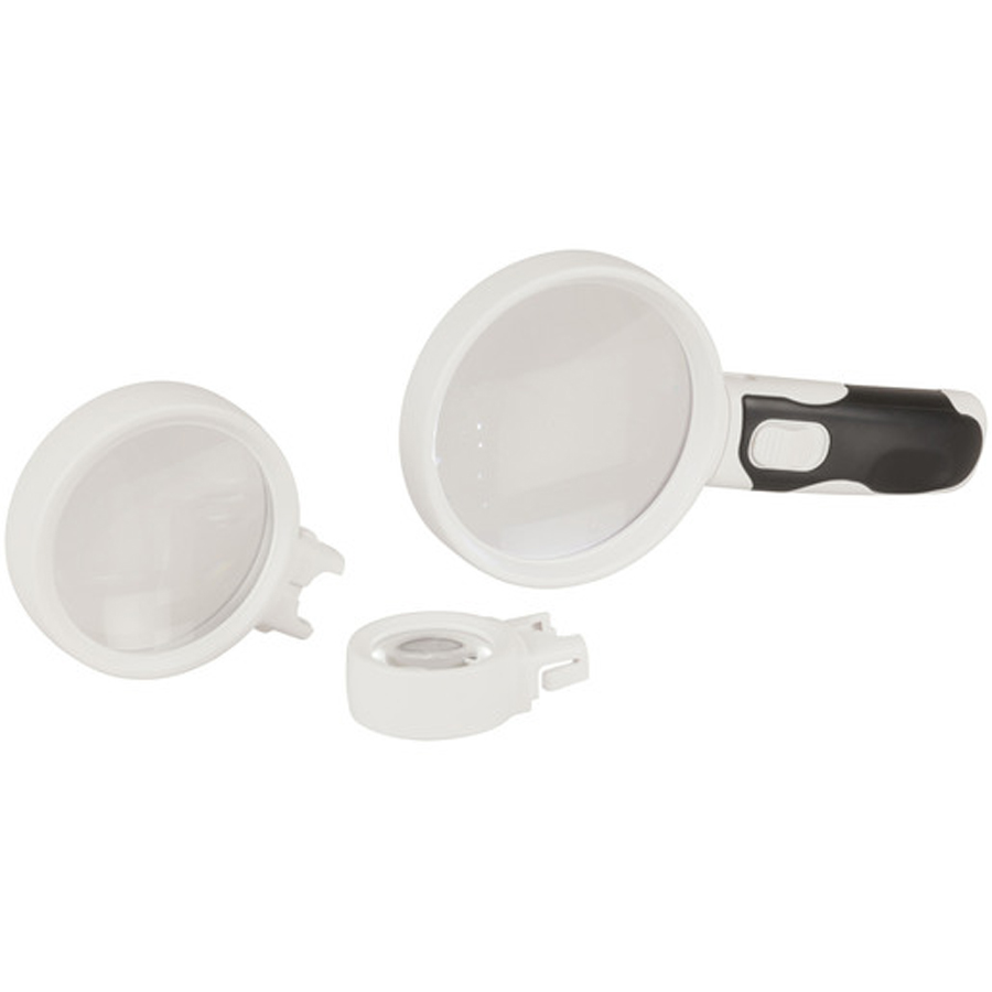 LED Handheld Magnifyer with Three Lenses 