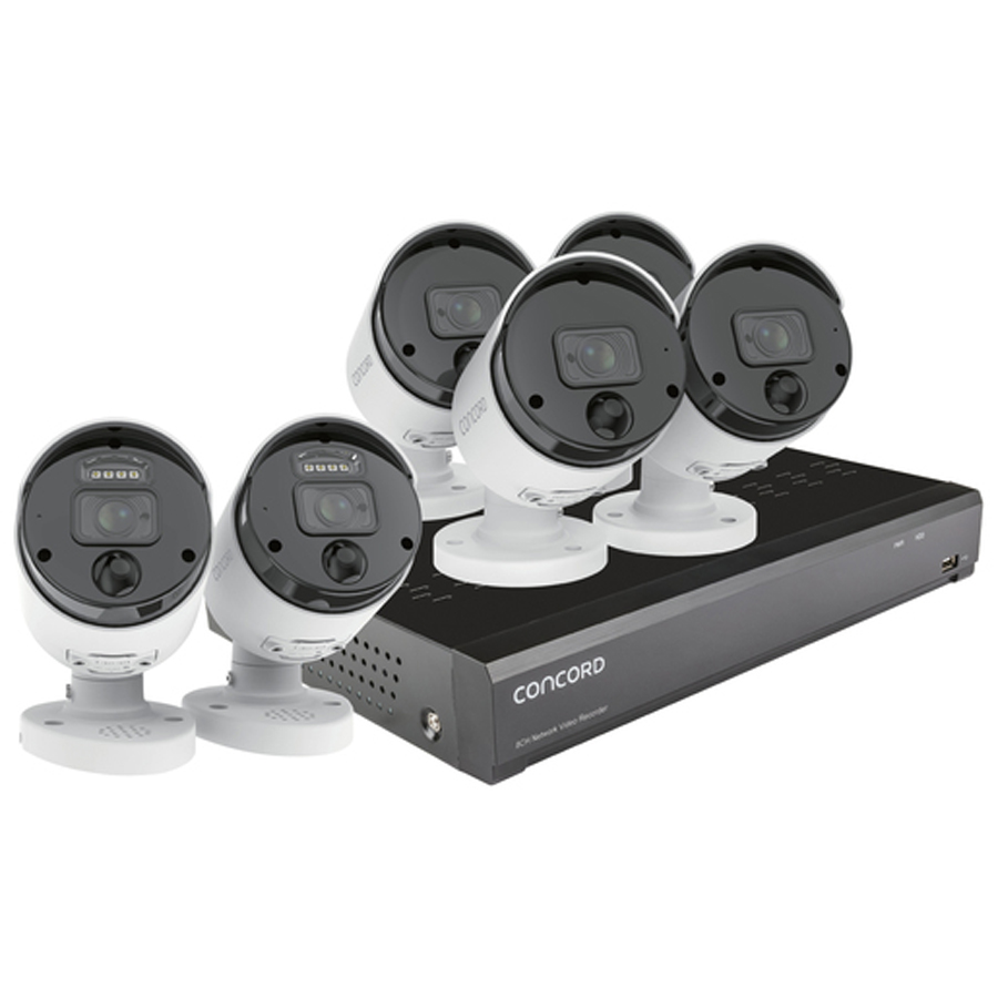 Concord 8 Channel 4K NVR Kit with 4 x 4K PIR &amp; 2 x 4K Floodlight IP Cameras 