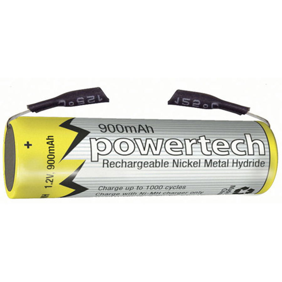 1.2V AAA 900mAh Rechargeable Ni-MH Powertech Battery - Solder Tab 