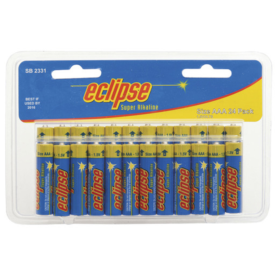 AAA Eclipse Alkaline Battery Bulk Pack - Pack of 24 