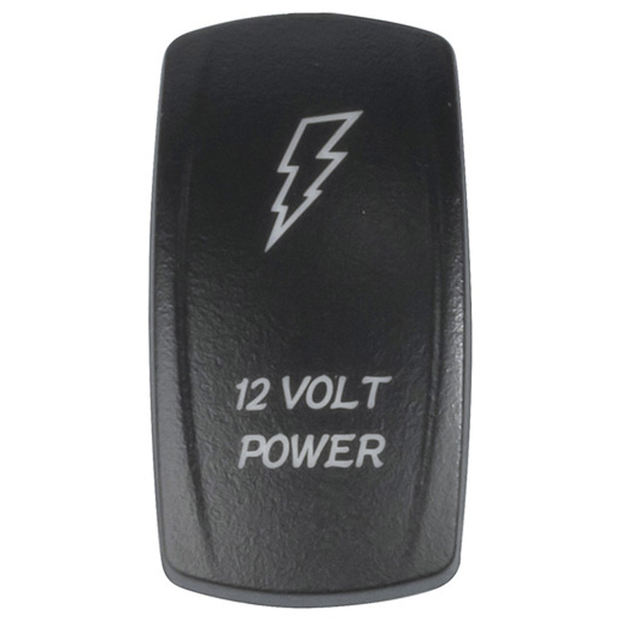 Laser Etched "12V Power" Cover for Illuminated Rocker Switch 