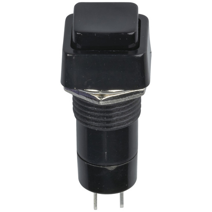 SPST Pushbutton - Black Actuator - Latching 