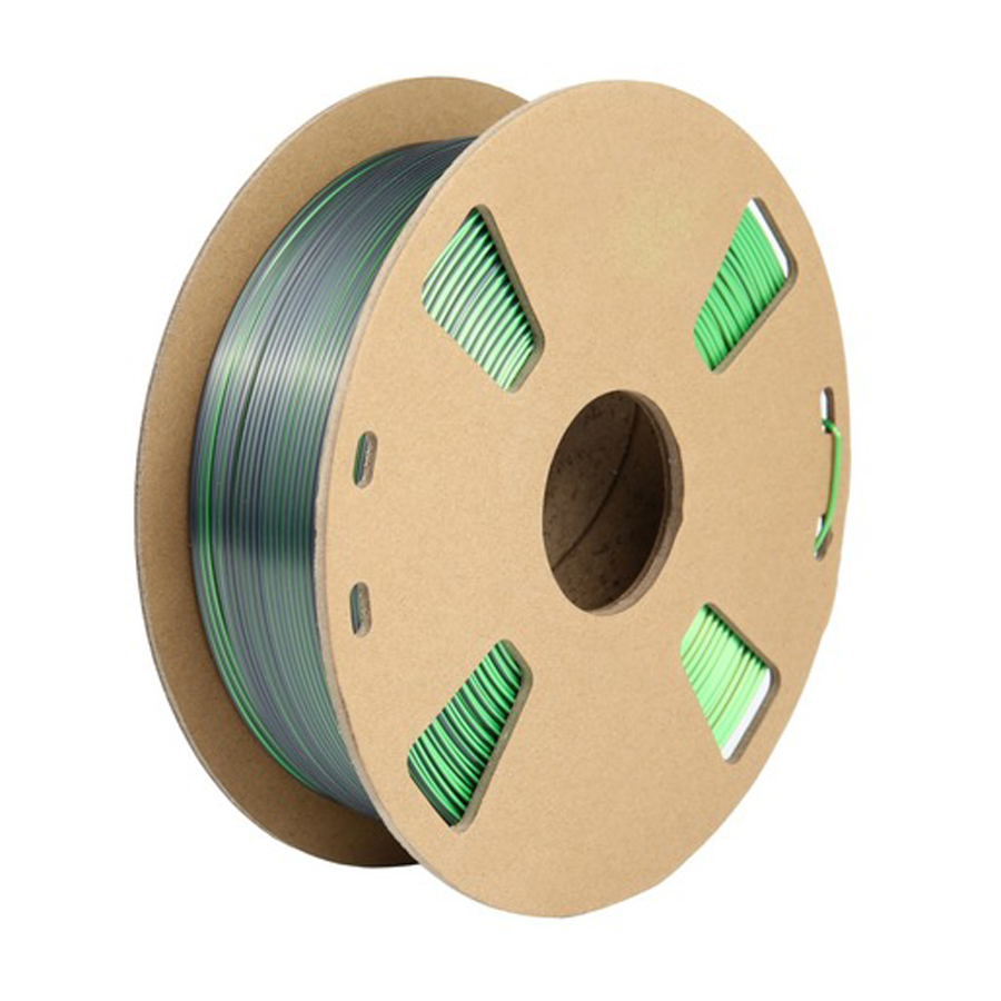 Tri-chroma Silk Gold, Green &amp; Black PLA Filament - 1.75mm 1kg 