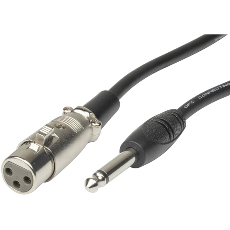 6.5mm Mono Plug to 3 Pin XLR Type Socket - 6m 