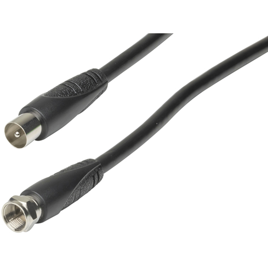 1.5m TV Antenna Cable - F Plug to TV Coaxial Plug 