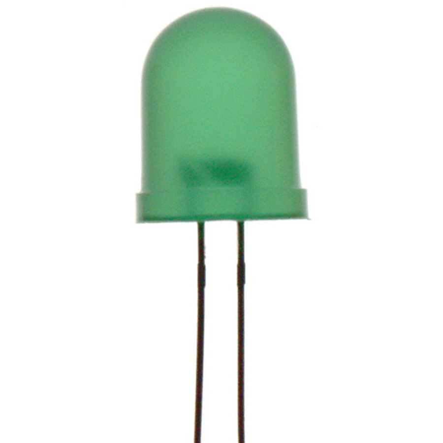 Green 10mm LED 100mcd Round Diffused 