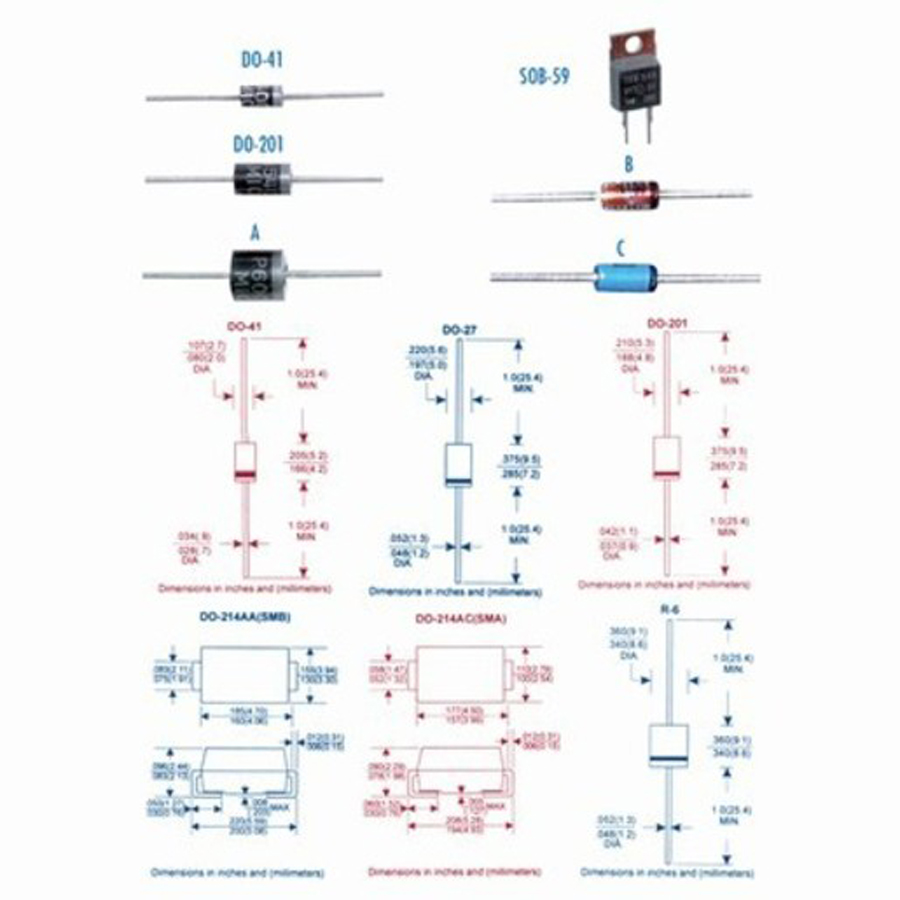 Diode 1N4934 100V 1A D041 - Pack 10 